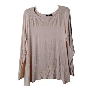 Apt 9 Baby Pink Lace Long Sleeve Shirt